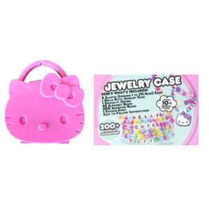 New Sanrio Hello Kitty Pink Jewelry Case With Acessories Craft Making DI…